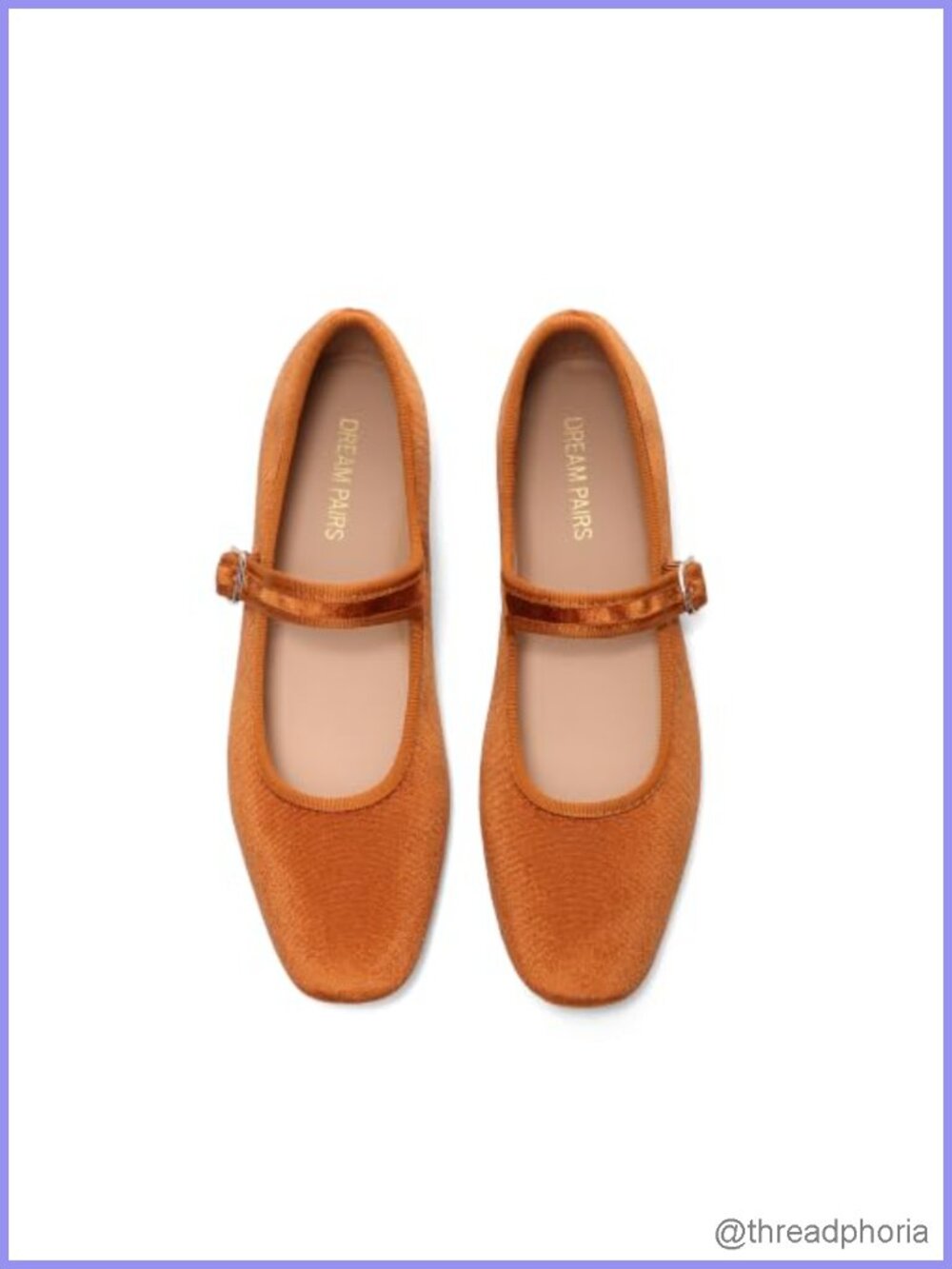 Velvet Mary Jane Ballet Flats Square Toe Buckle Women's Shoes